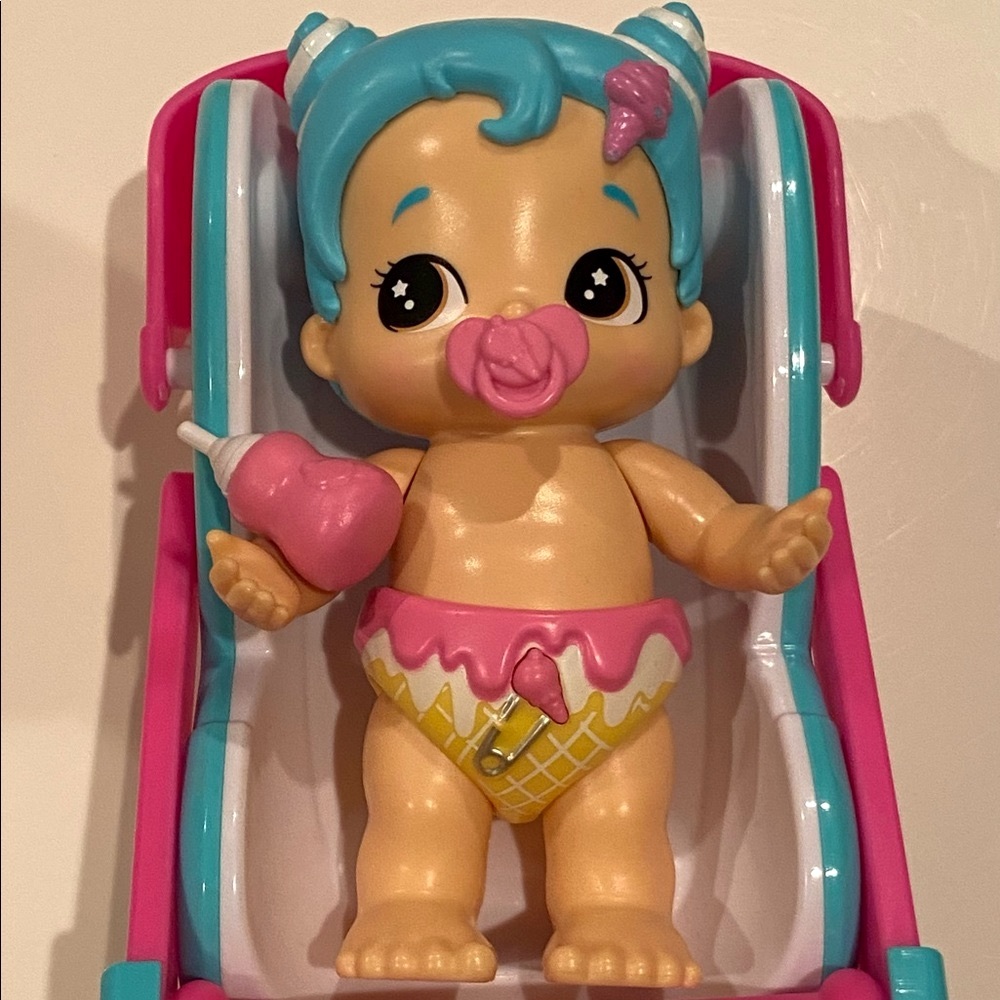 Little Live Peek-A-Boo interactive Baby w/ Carrier & Bottle